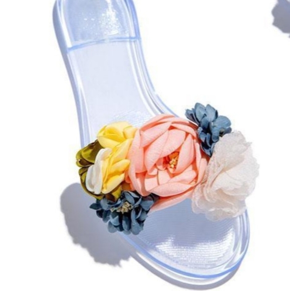 Multi-Color Floral Clear Sandals - Picture 2 of 5